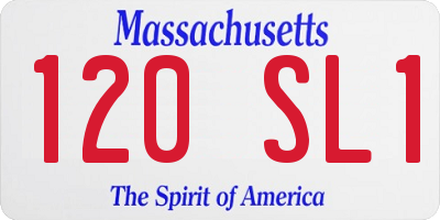 MA license plate 120SL1