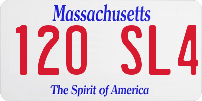 MA license plate 120SL4