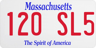 MA license plate 120SL5