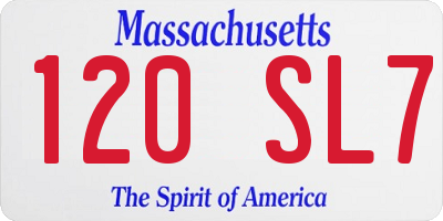 MA license plate 120SL7
