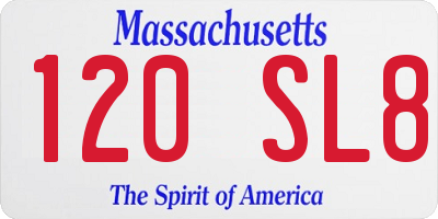 MA license plate 120SL8