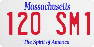 MA license plate 120SM1