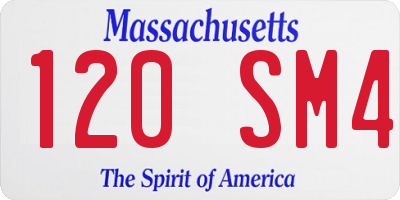 MA license plate 120SM4