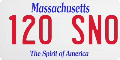 MA license plate 120SN0