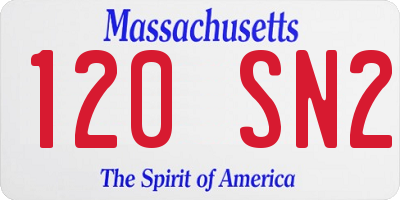 MA license plate 120SN2