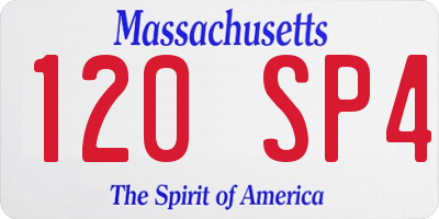 MA license plate 120SP4