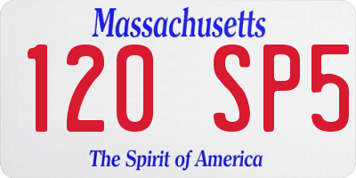 MA license plate 120SP5