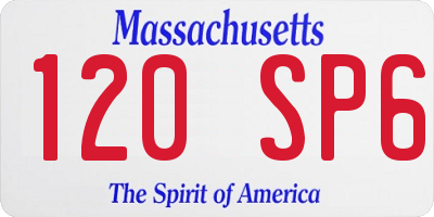 MA license plate 120SP6