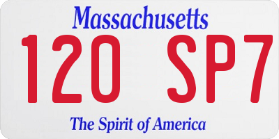 MA license plate 120SP7