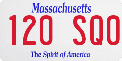MA license plate 120SQ0