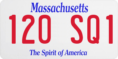 MA license plate 120SQ1