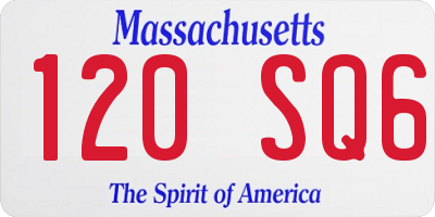 MA license plate 120SQ6