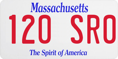 MA license plate 120SR0