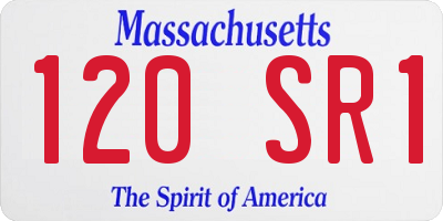 MA license plate 120SR1