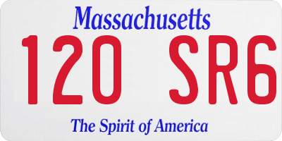 MA license plate 120SR6