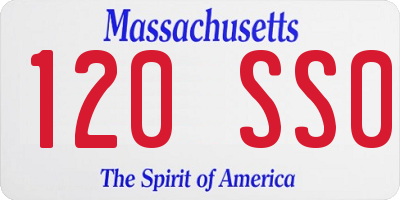 MA license plate 120SS0
