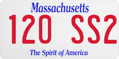 MA license plate 120SS2