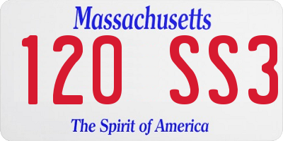 MA license plate 120SS3