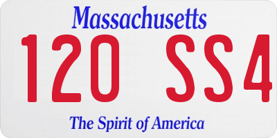 MA license plate 120SS4