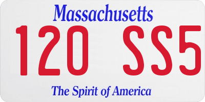 MA license plate 120SS5