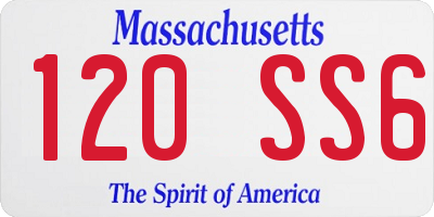 MA license plate 120SS6