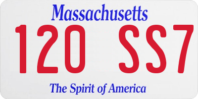 MA license plate 120SS7