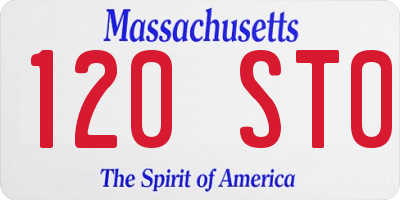 MA license plate 120ST0