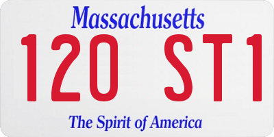 MA license plate 120ST1