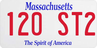 MA license plate 120ST2