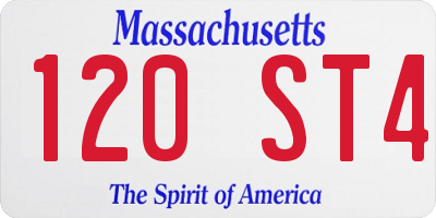 MA license plate 120ST4