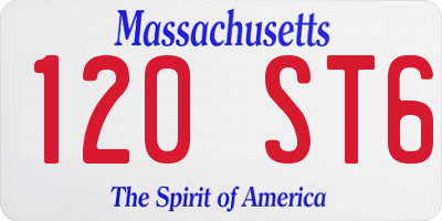 MA license plate 120ST6