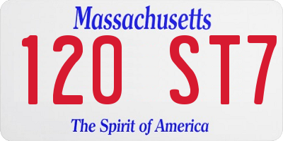 MA license plate 120ST7