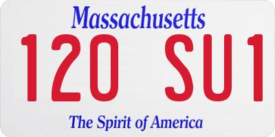 MA license plate 120SU1