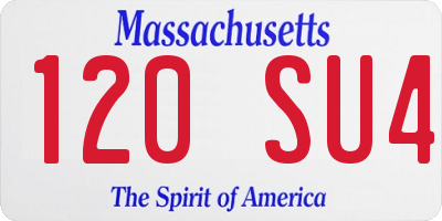 MA license plate 120SU4