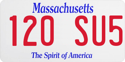 MA license plate 120SU5