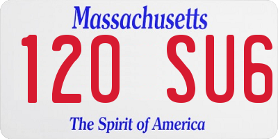 MA license plate 120SU6