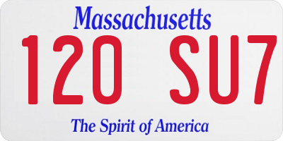 MA license plate 120SU7
