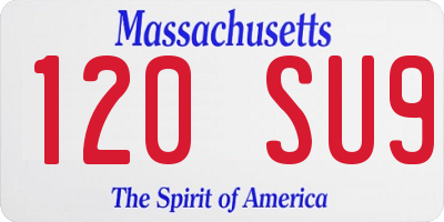 MA license plate 120SU9