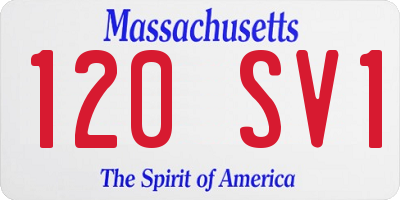 MA license plate 120SV1