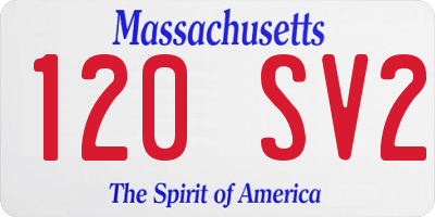 MA license plate 120SV2