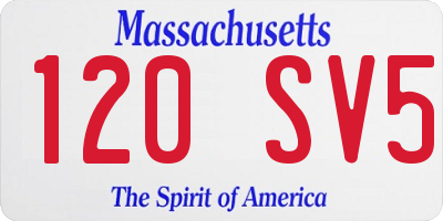 MA license plate 120SV5