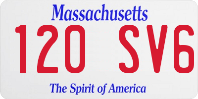 MA license plate 120SV6