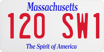 MA license plate 120SW1