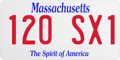 MA license plate 120SX1