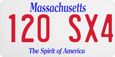 MA license plate 120SX4