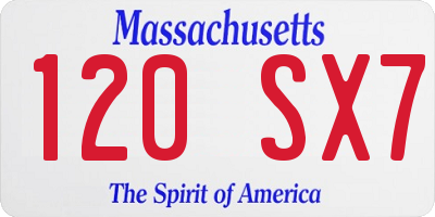 MA license plate 120SX7