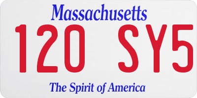 MA license plate 120SY5