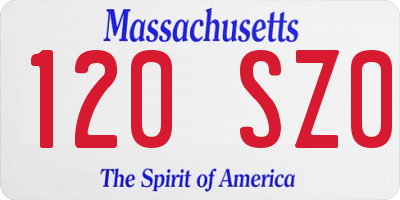 MA license plate 120SZ0