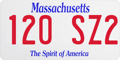 MA license plate 120SZ2