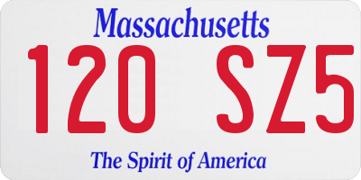 MA license plate 120SZ5